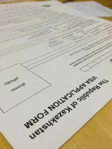 It’s been a hassle to get all the necessary visa’s. Here’s a picture of the visa application for Kazakhstan.